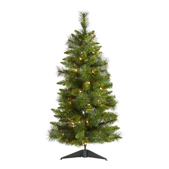 3ft. Pre-Lit New Haven Pine Artificial Christmas Tree, Warm White LED Lights
